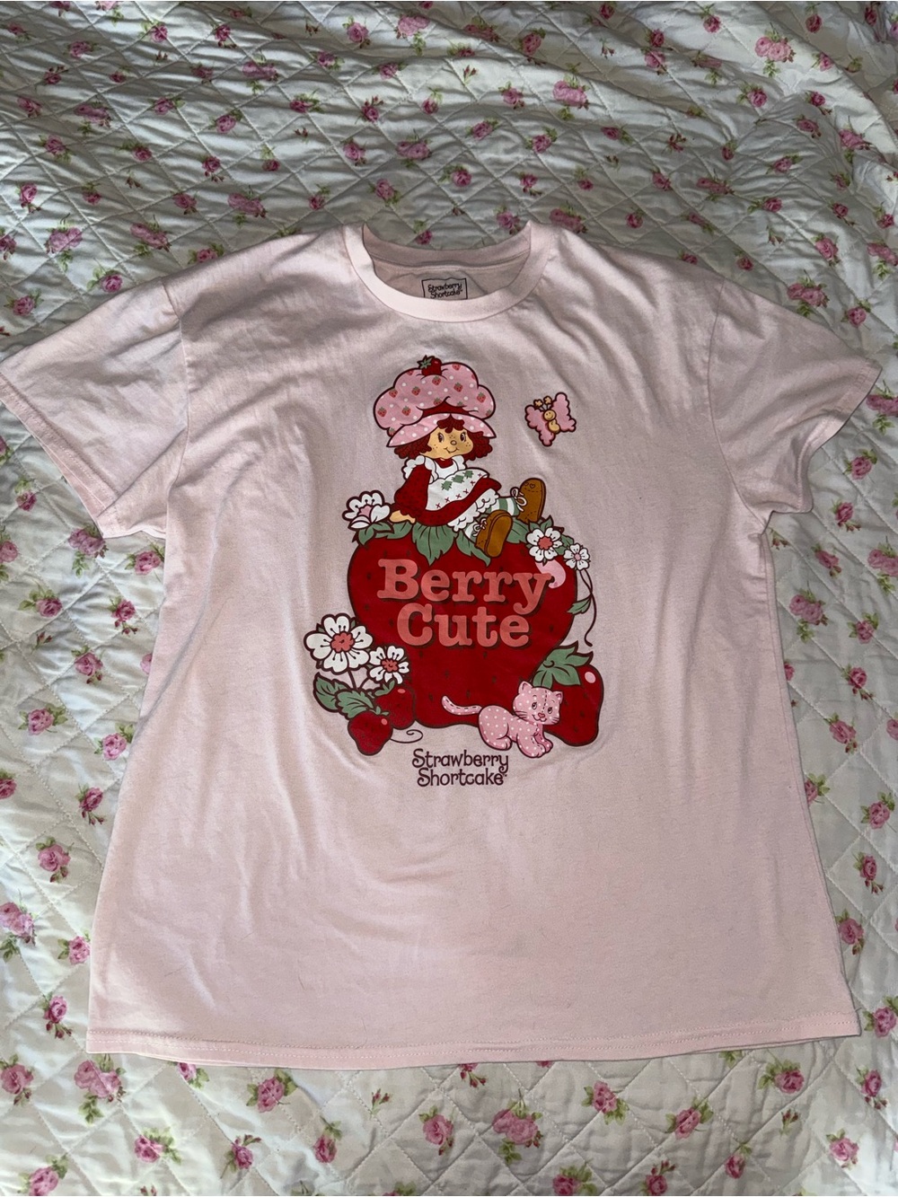 Strawberry Shortcake Berry Cute Pink Cotton T-Shirt